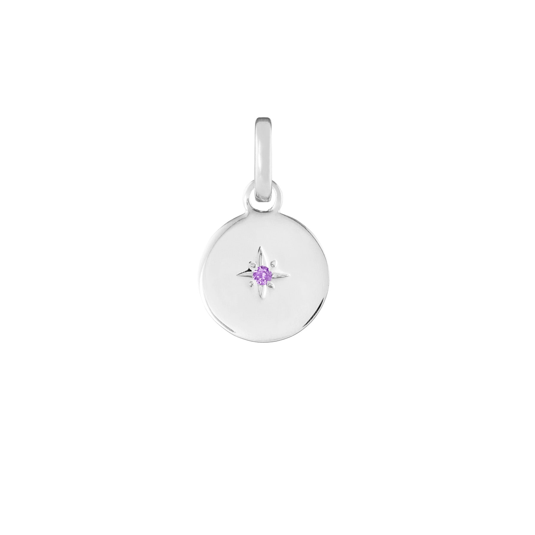 Birthstone Disk Silver Clip Charm