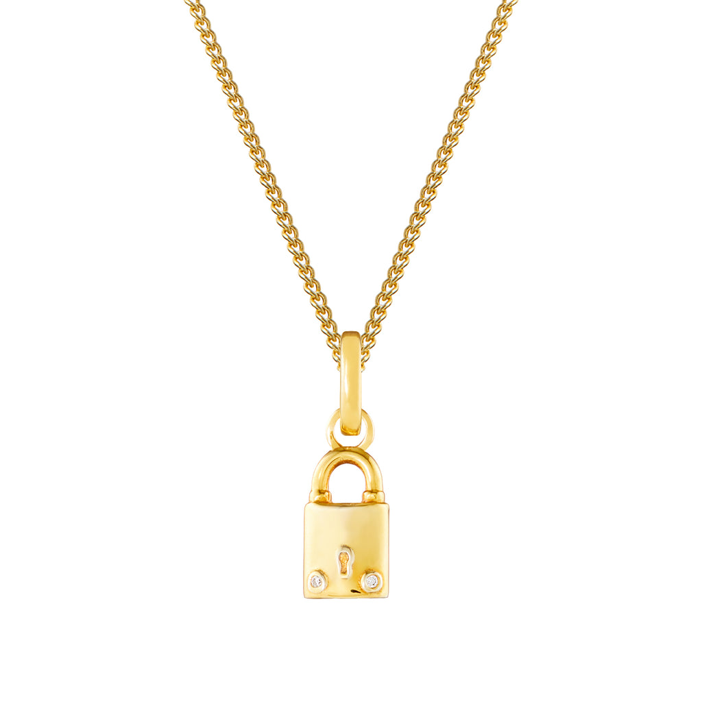 Lock Gold Plated Clip Charm