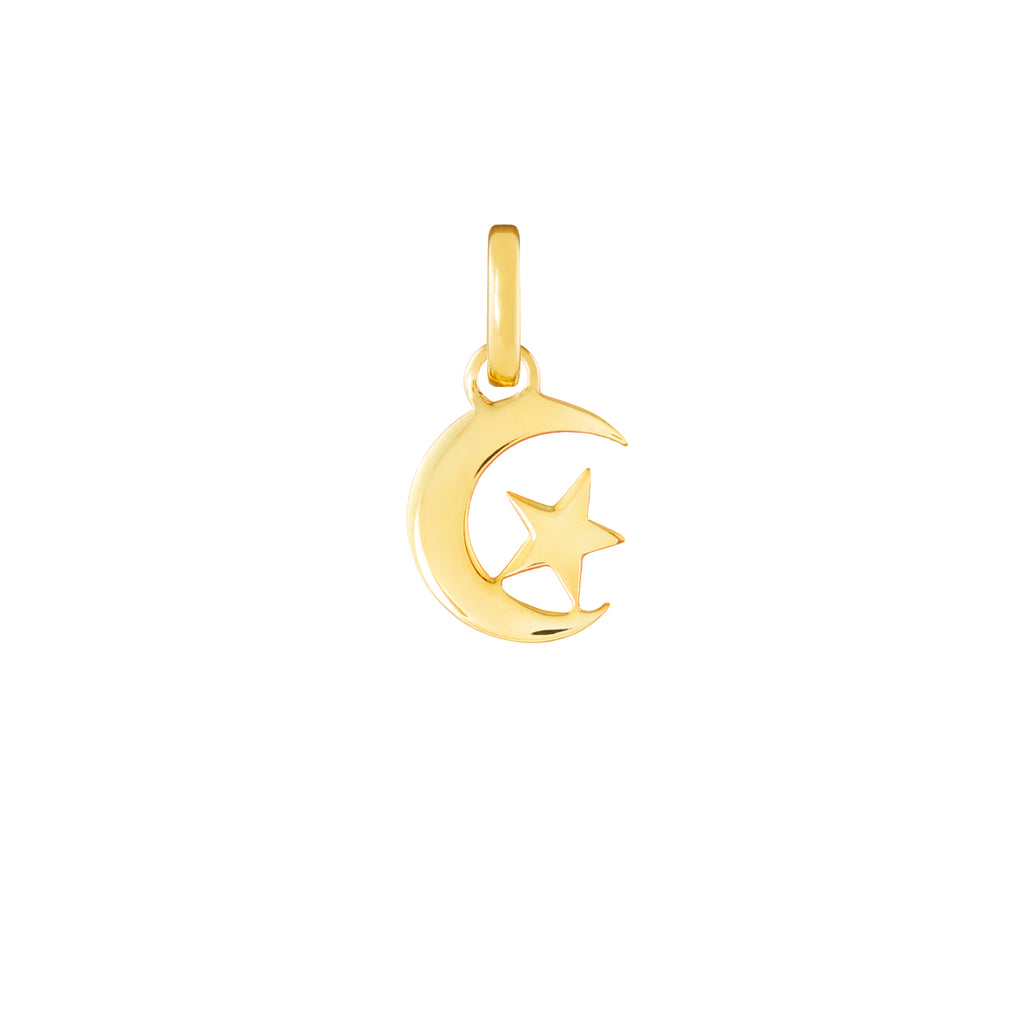 Star & Crescent Moon 9ct Gold Charm