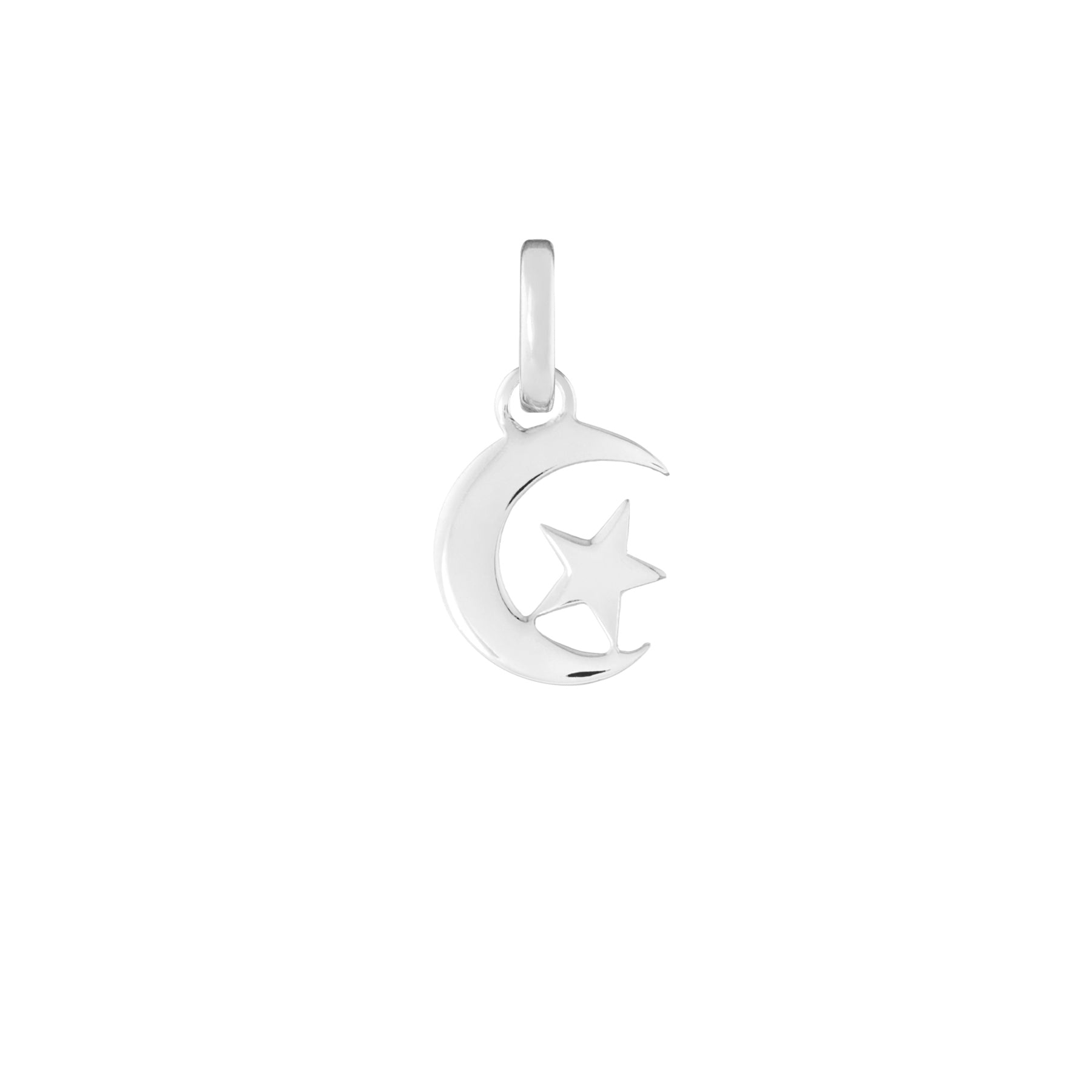 Star & Crescent Moon Silver Clip Charm