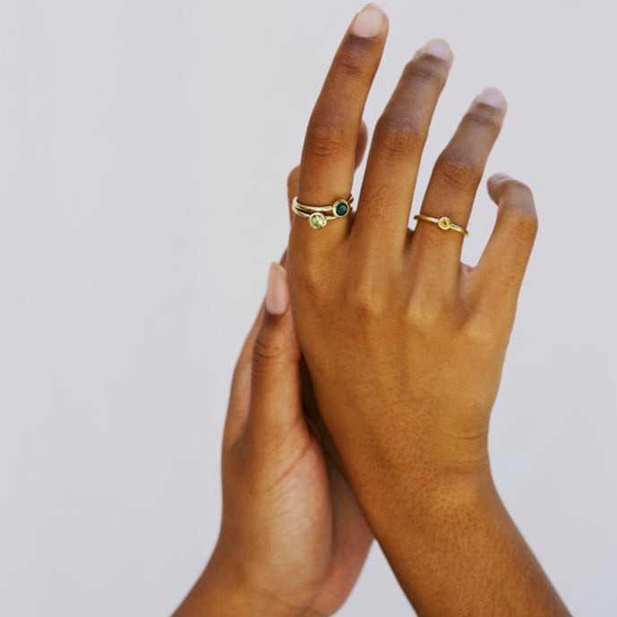 Women's Gemstone Brass Ring | Gemstone Brass Ring | ORA Jewellery