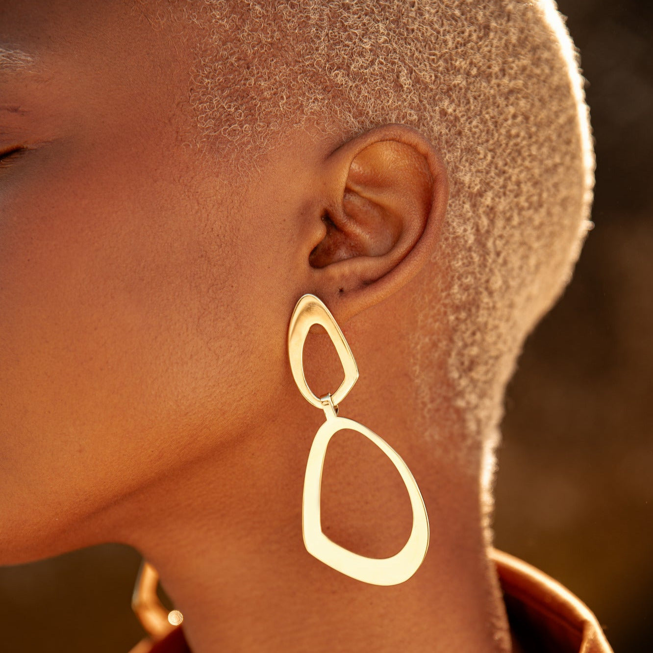 Ares Statement Gold Plated Earrings