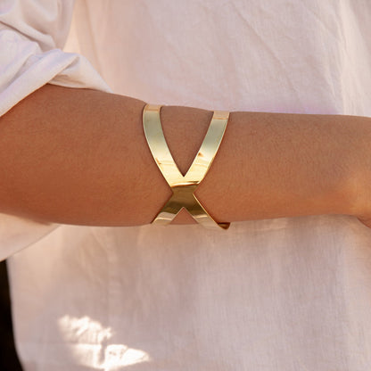 Crossover Brass Cuff