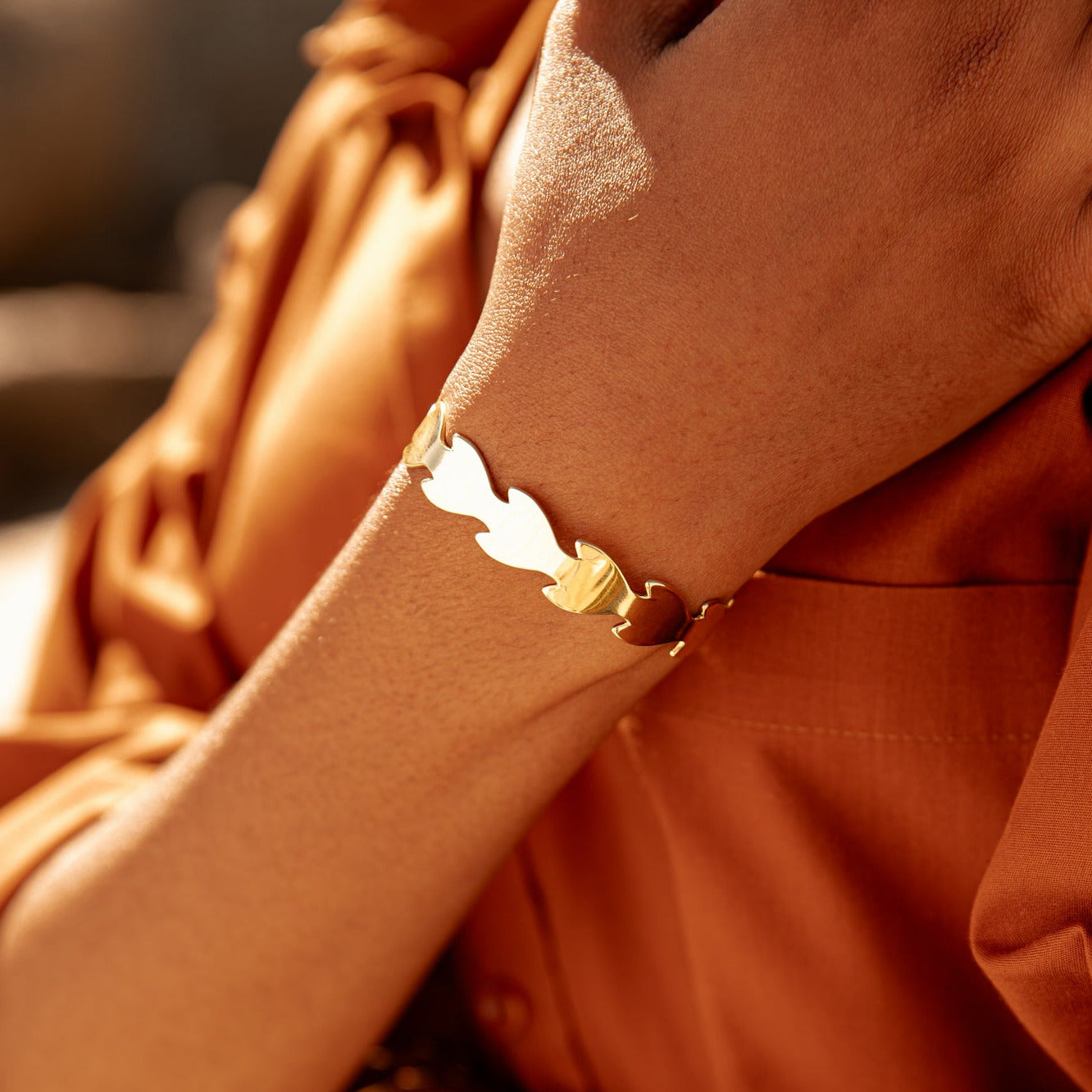 Fish Scales Brass Cuff