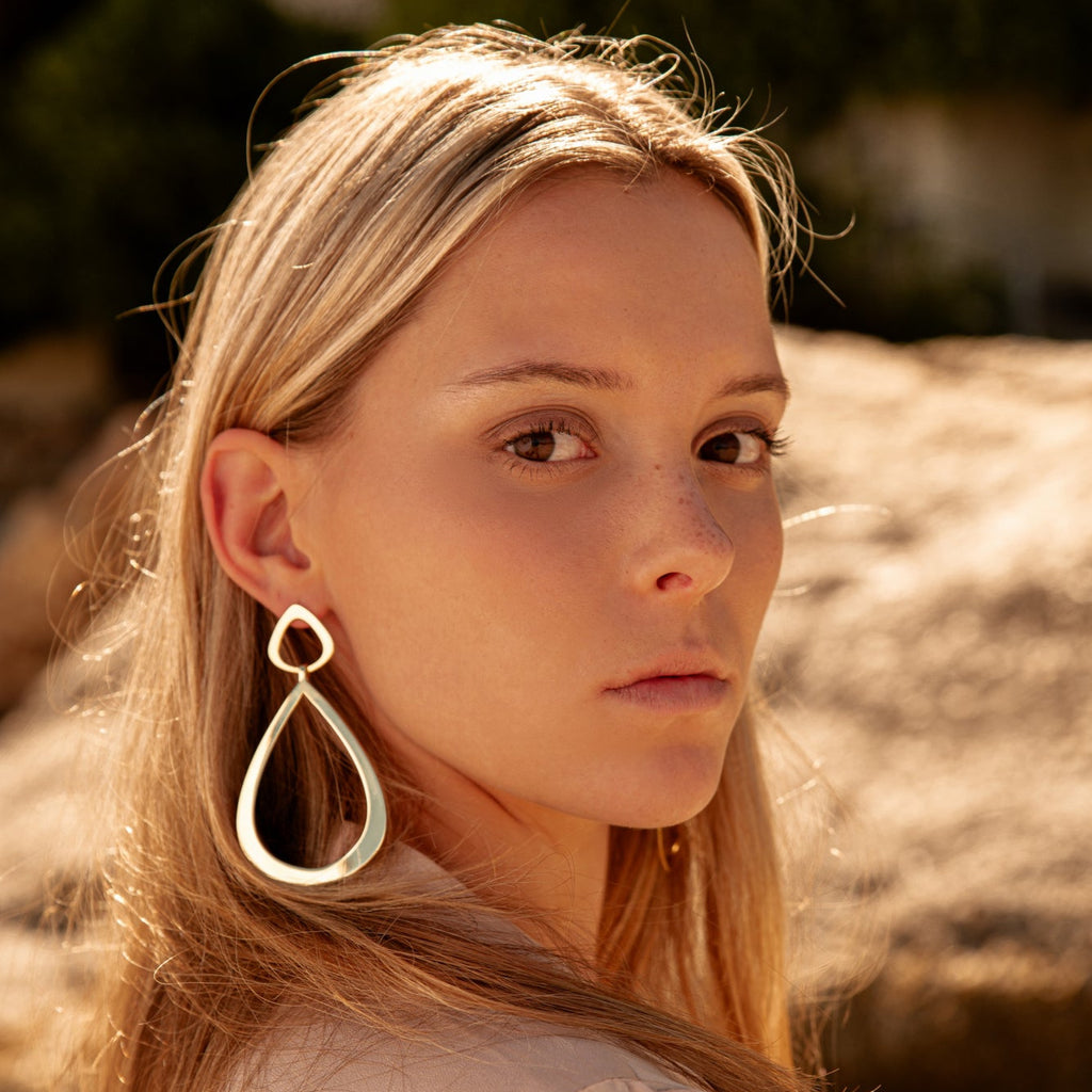 Gaia Statement Gold Plated Earrings