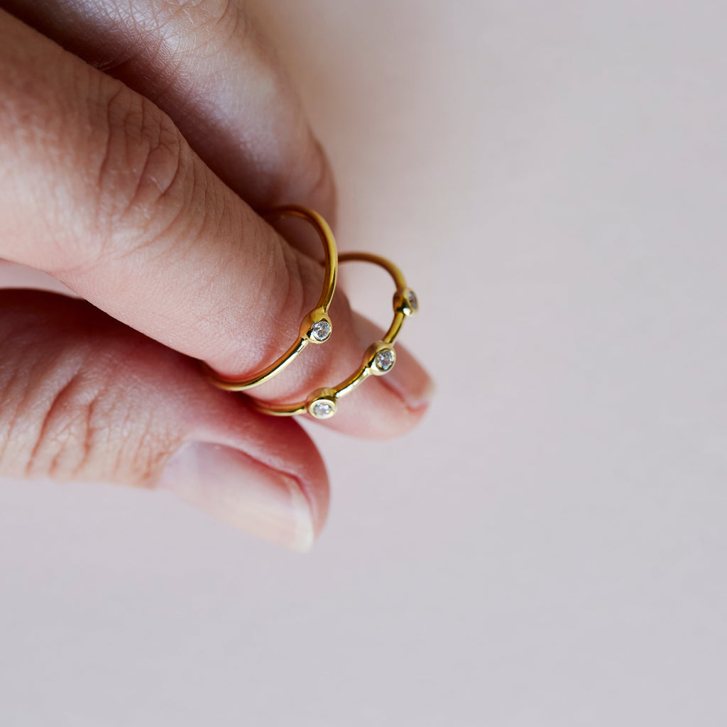 Zia Trio Shine Gold Ring