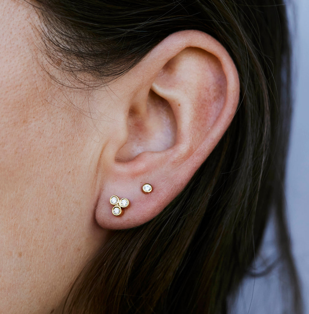 Zia Trio Shine Silver Studs