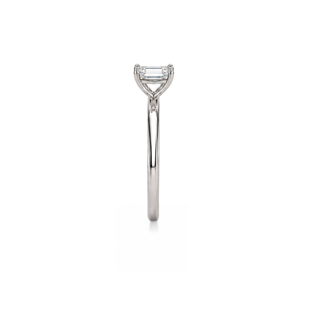 Emerald Cut Moissanite Solitaire Engagement Ring
