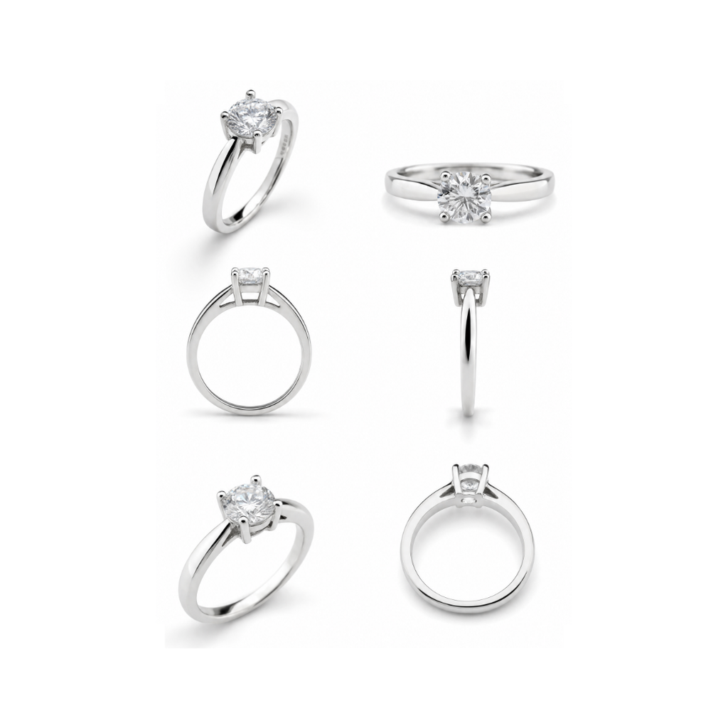 Twist Setting Moissanite Engagement Ring