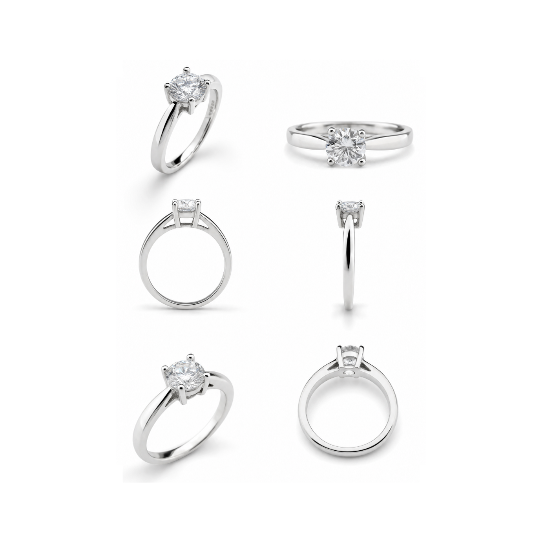 Twist Setting Moissanite Engagement Ring