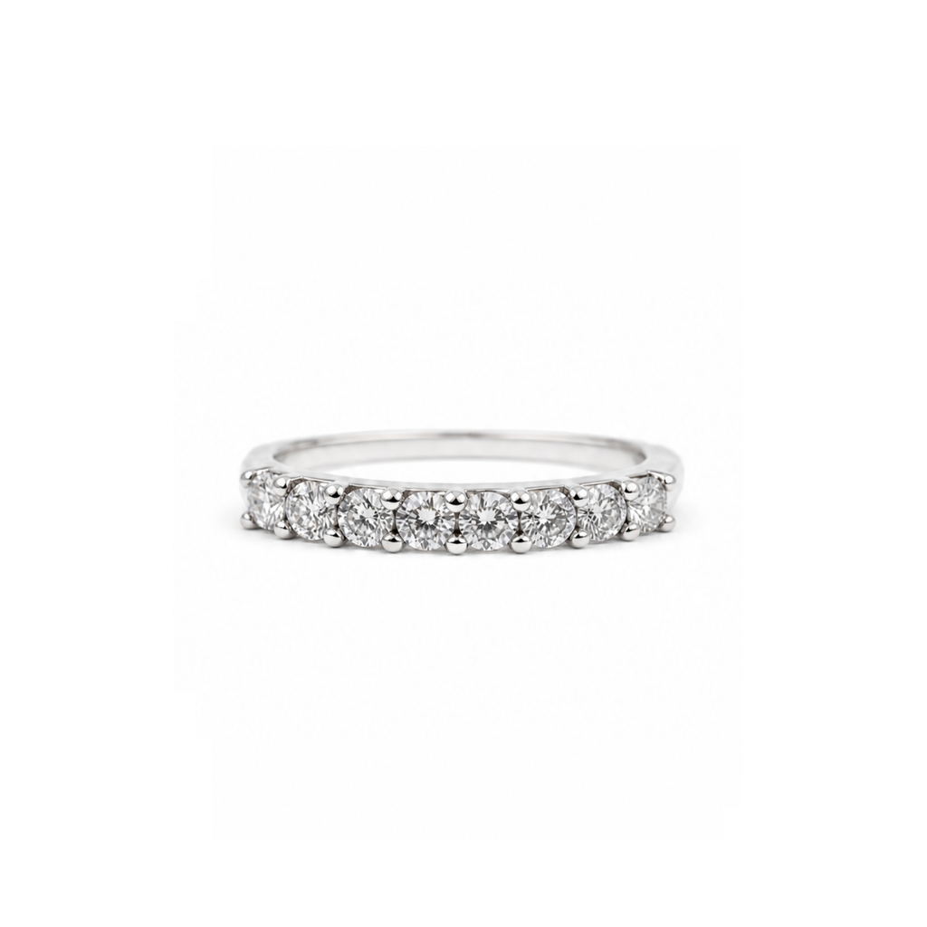 Half Eternity Moissanite Engagement Ring