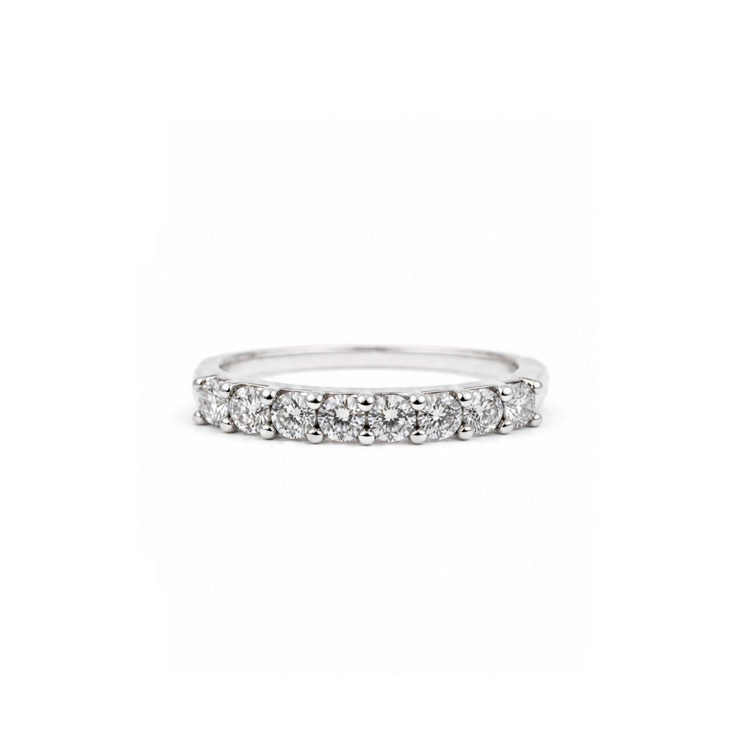 Half Eternity Moissanite Engagement Ring