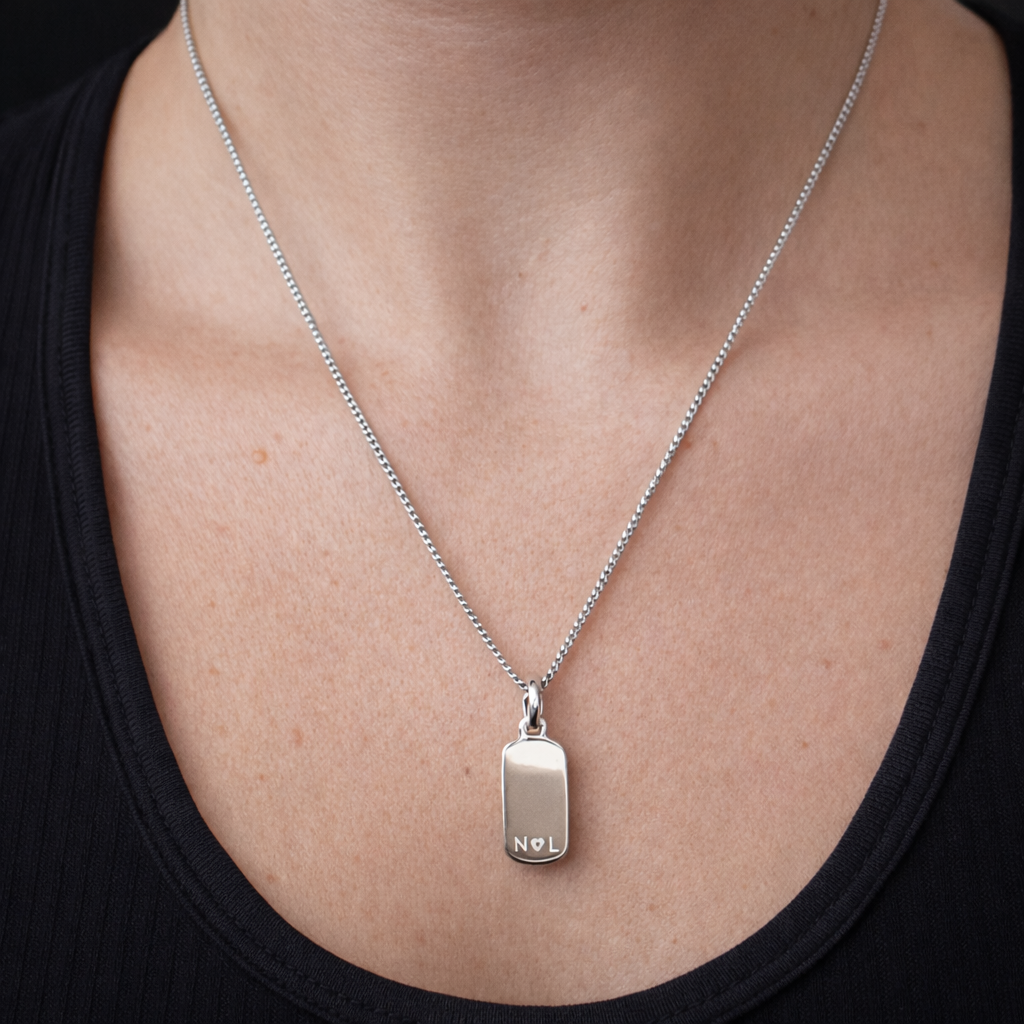 Personalised Tag Silver Clip Charm Necklace
