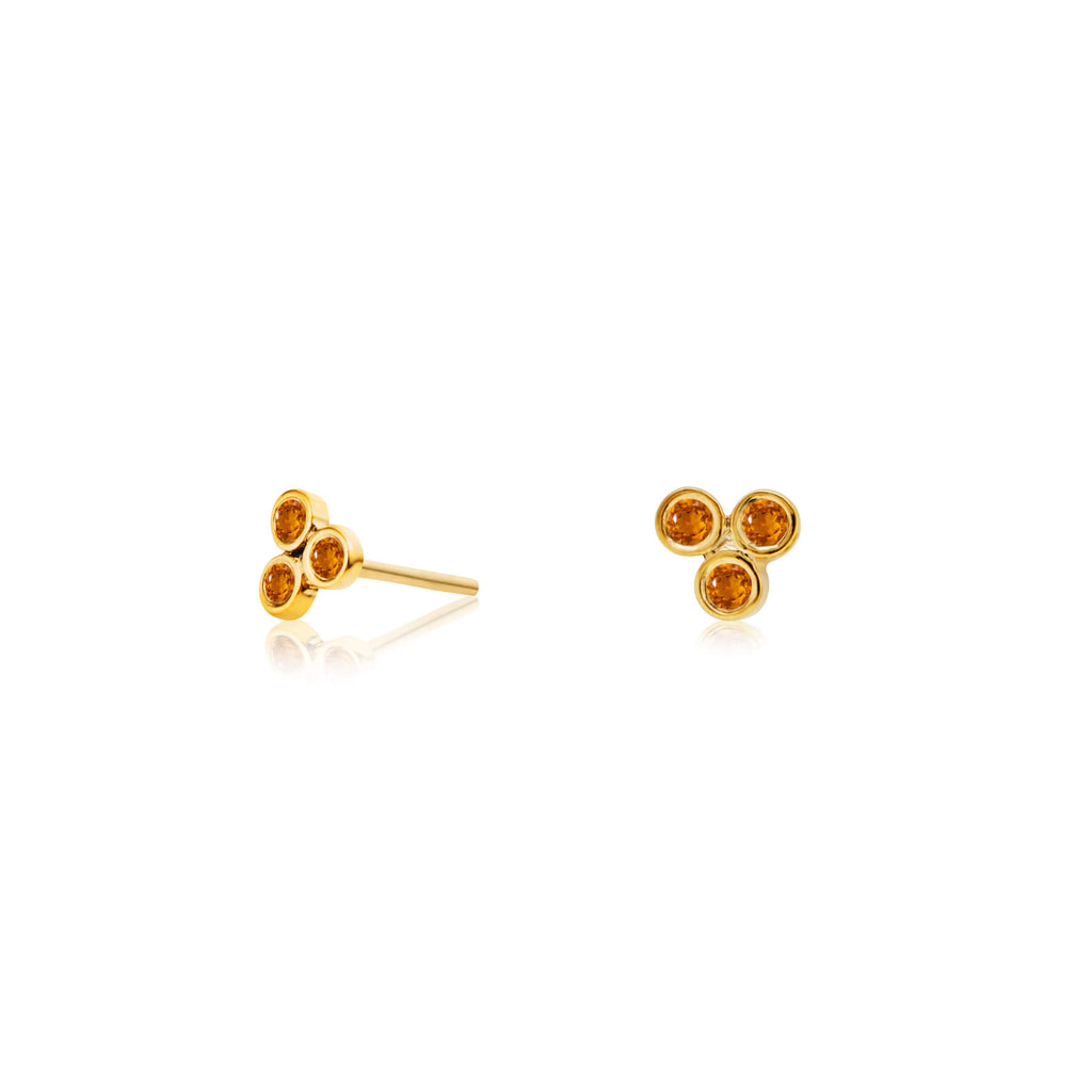 Zia Trio Shine Gold Studs