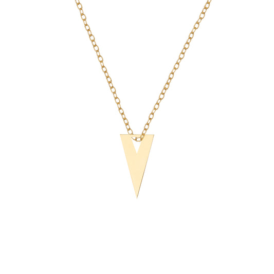 Triangle Tag Brass Necklace
