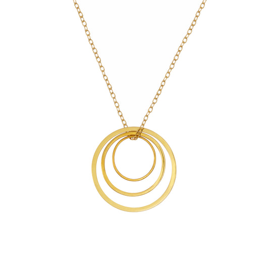 Trio Circle Brass Necklace