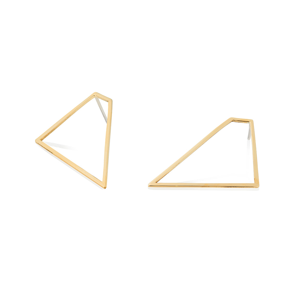Angular Brass Stud Earrings