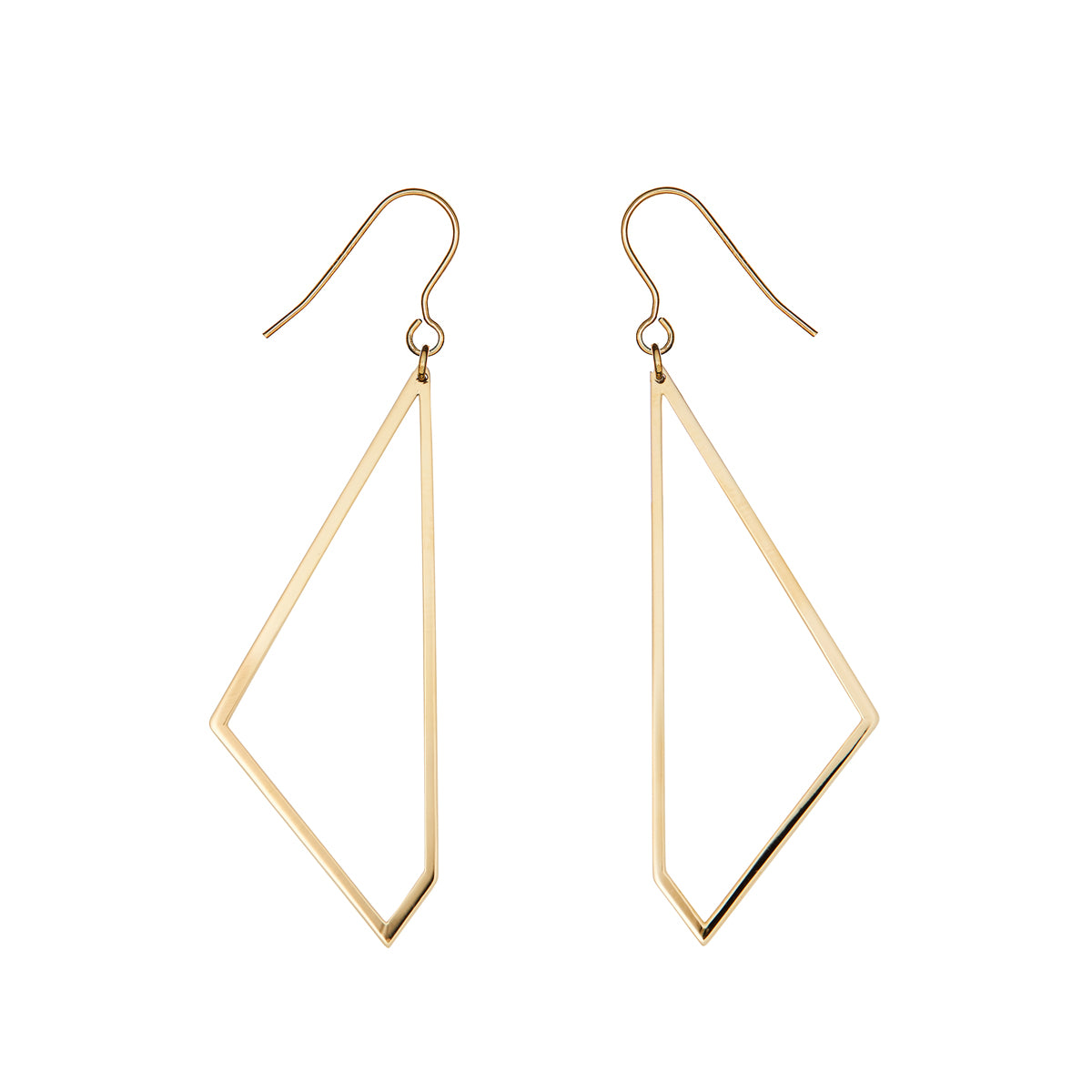 Angular Frame Brass Earrings | Angular Brass Earrings | ORA Jewellery