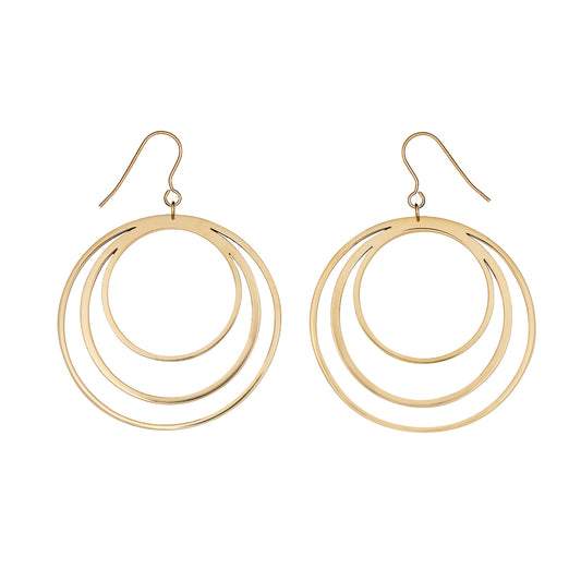 Circular Frame Brass Earrings | Circular Earrings | ORA Jewellery