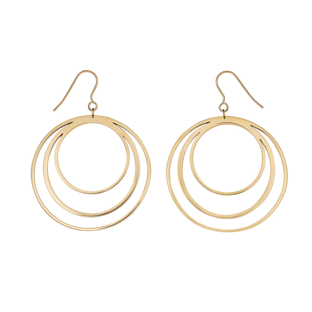 Circular Frame Brass Earrings | Circular Earrings | ORA Jewellery