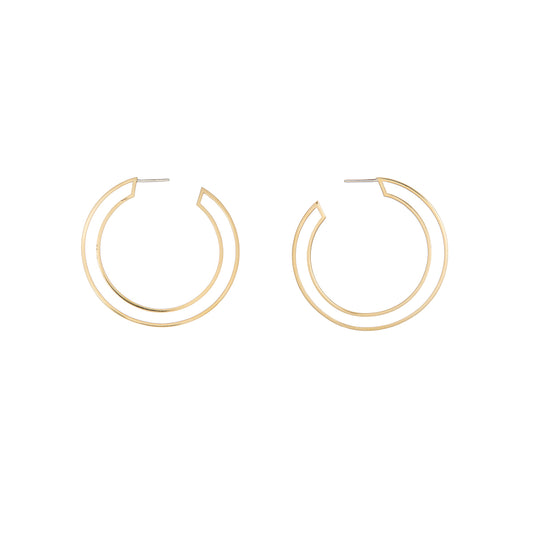 Circle Frame Brass Hoops | Circle Frame Brass Hoops | ORA Jewellery