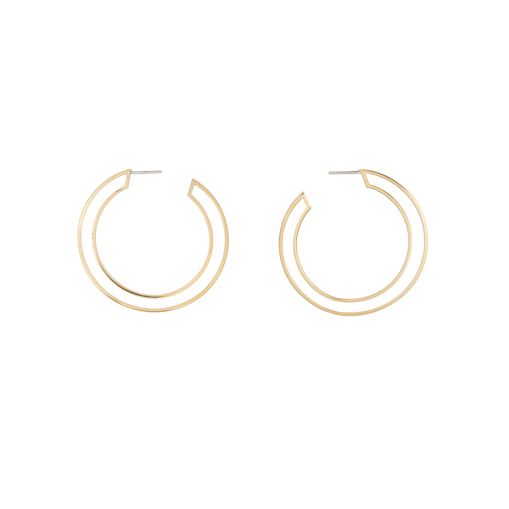 Circle Frame Brass Hoops | Circle Frame Brass Hoops | ORA Jewellery