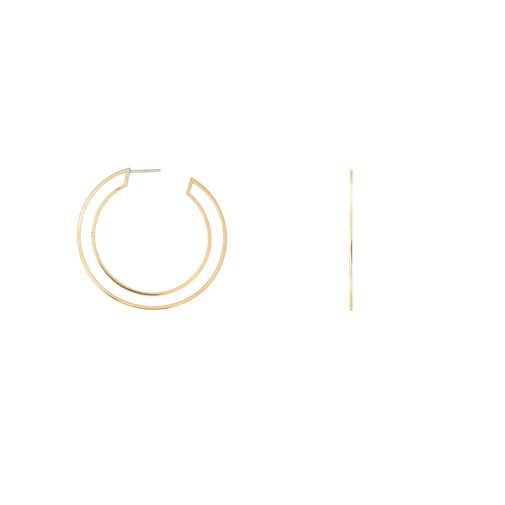 Circle Frame Brass Hoops | Circle Frame Brass Hoops | ORA Jewellery