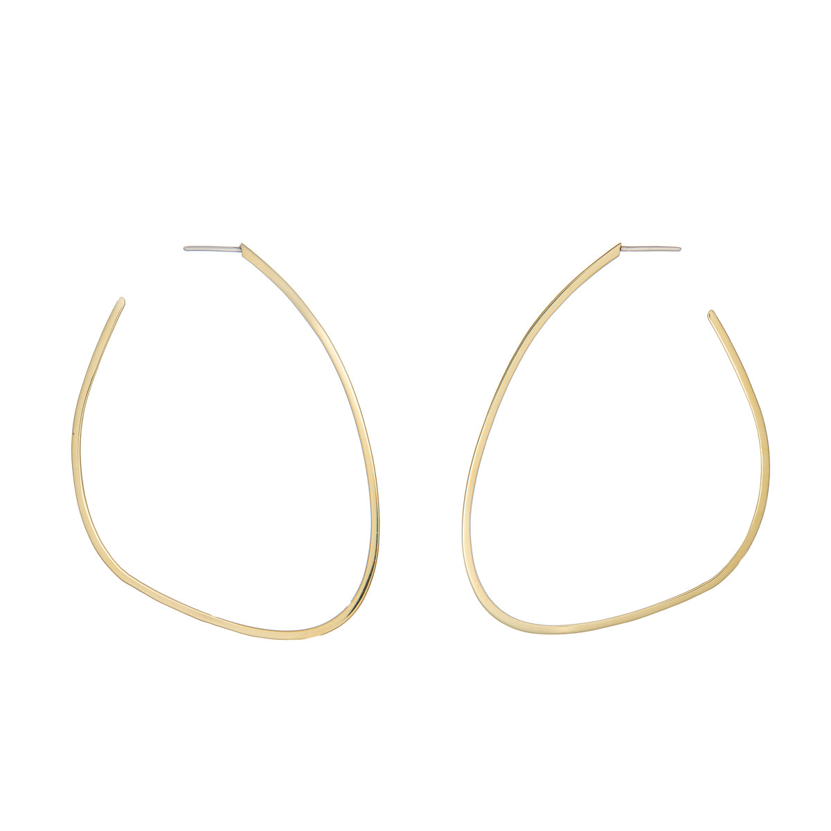 Large Wing Brass Hoops