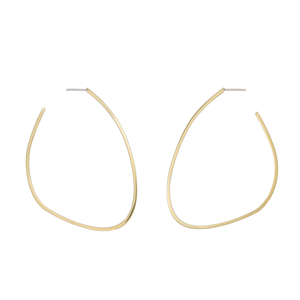 Large Wing Brass Hoops