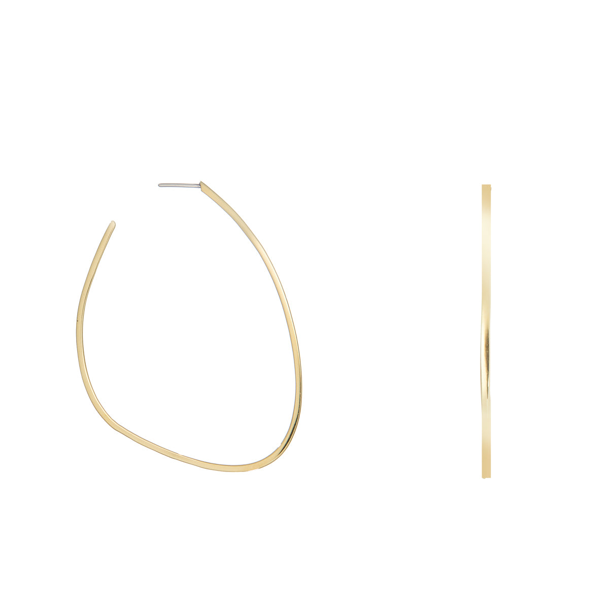 Large Wing Brass Hoops