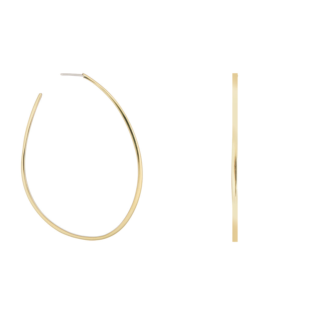 Large Rounded Brass Hoops