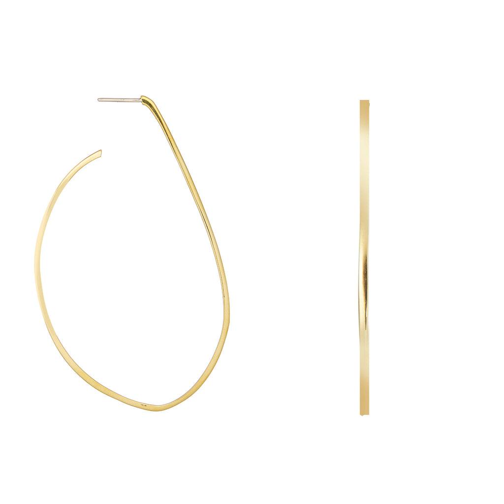 Large Drop Brass Hoops