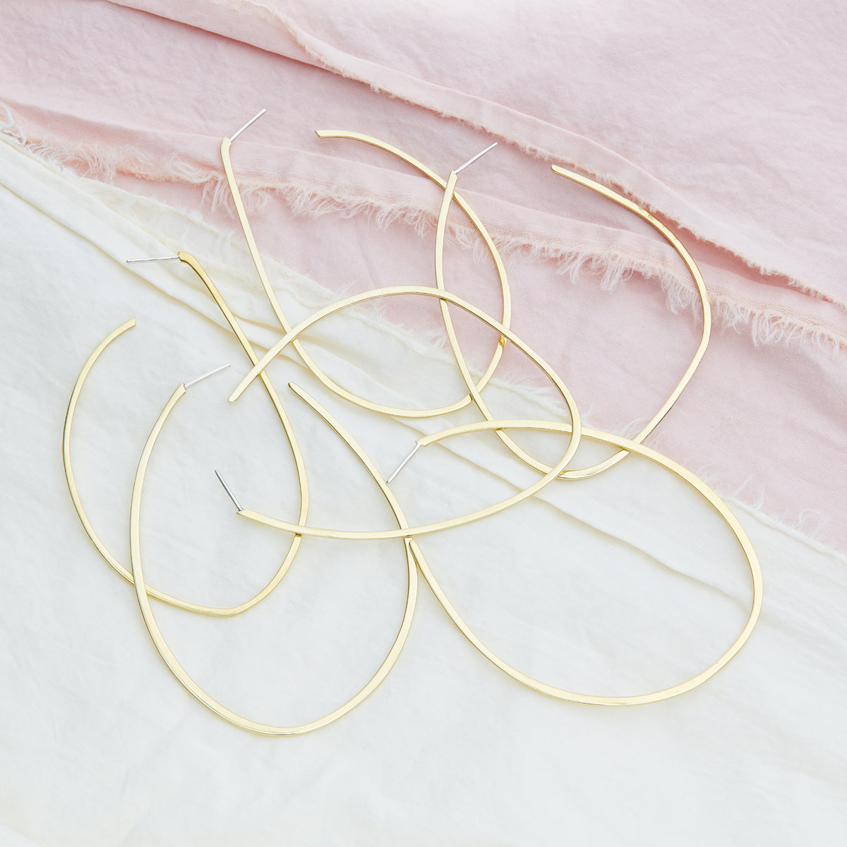 Large Rounded Brass Hoops