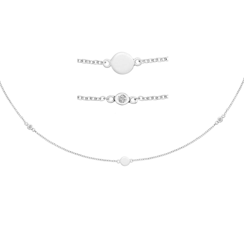 Skara Silver Gem Necklace