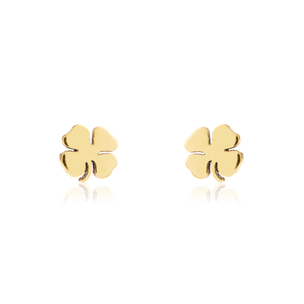Tiny Four Leaf Clover Studs
