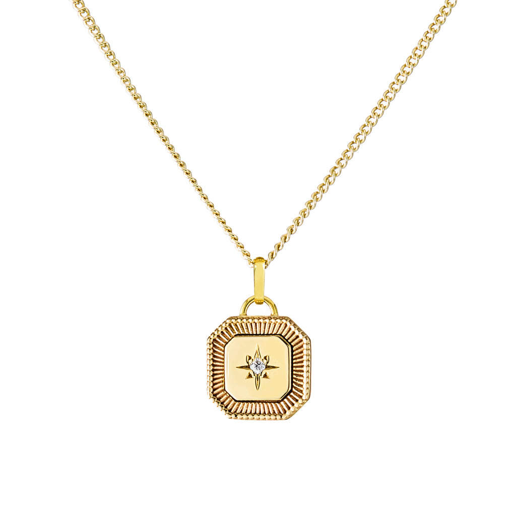 Octagon Zirconia Vintage Necklace