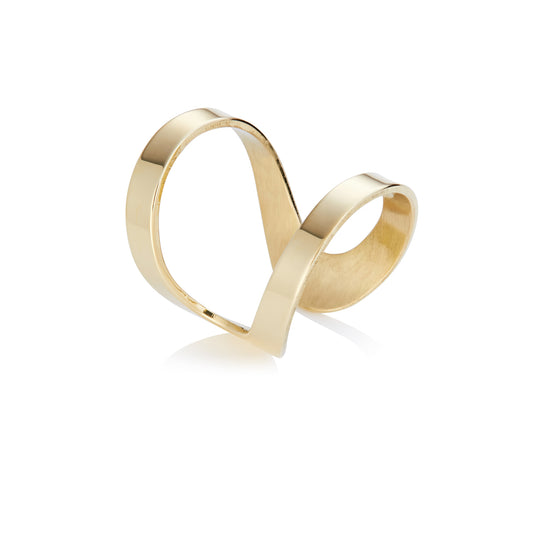 Skinny Oval Frame Brass Ring