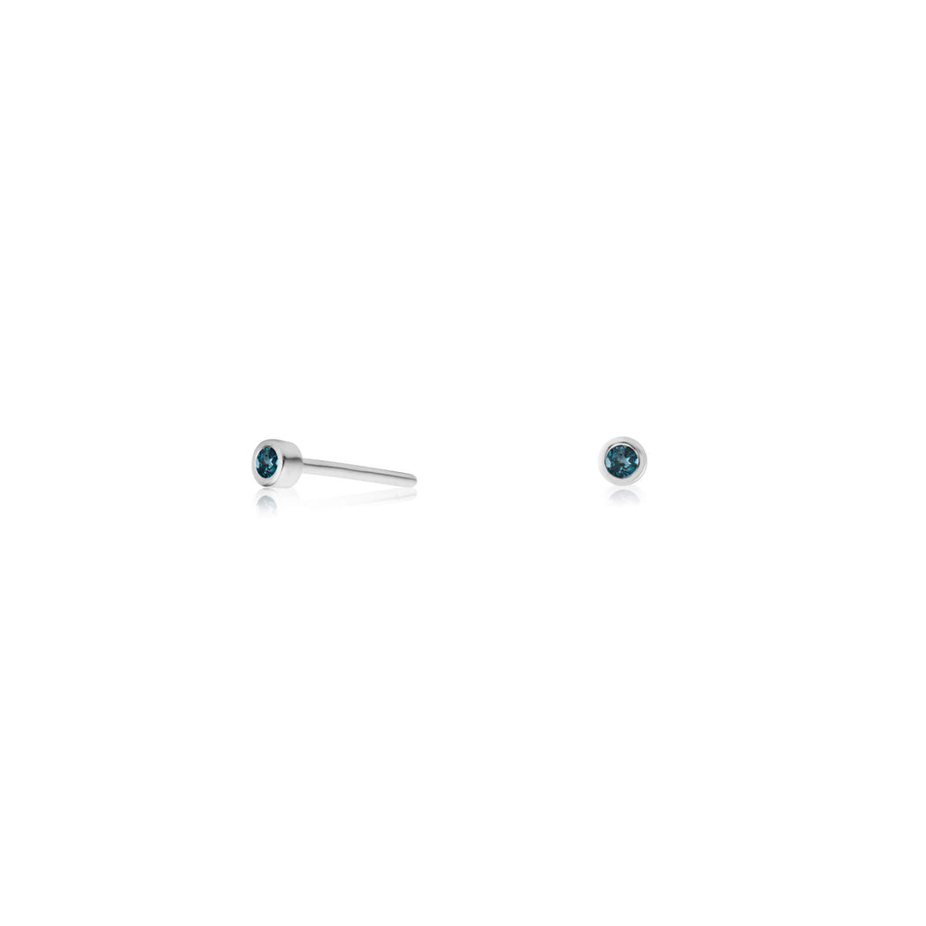 Zia Midnight Silver Studs