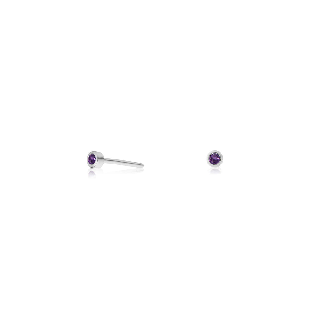 Zia Midnight Silver Studs