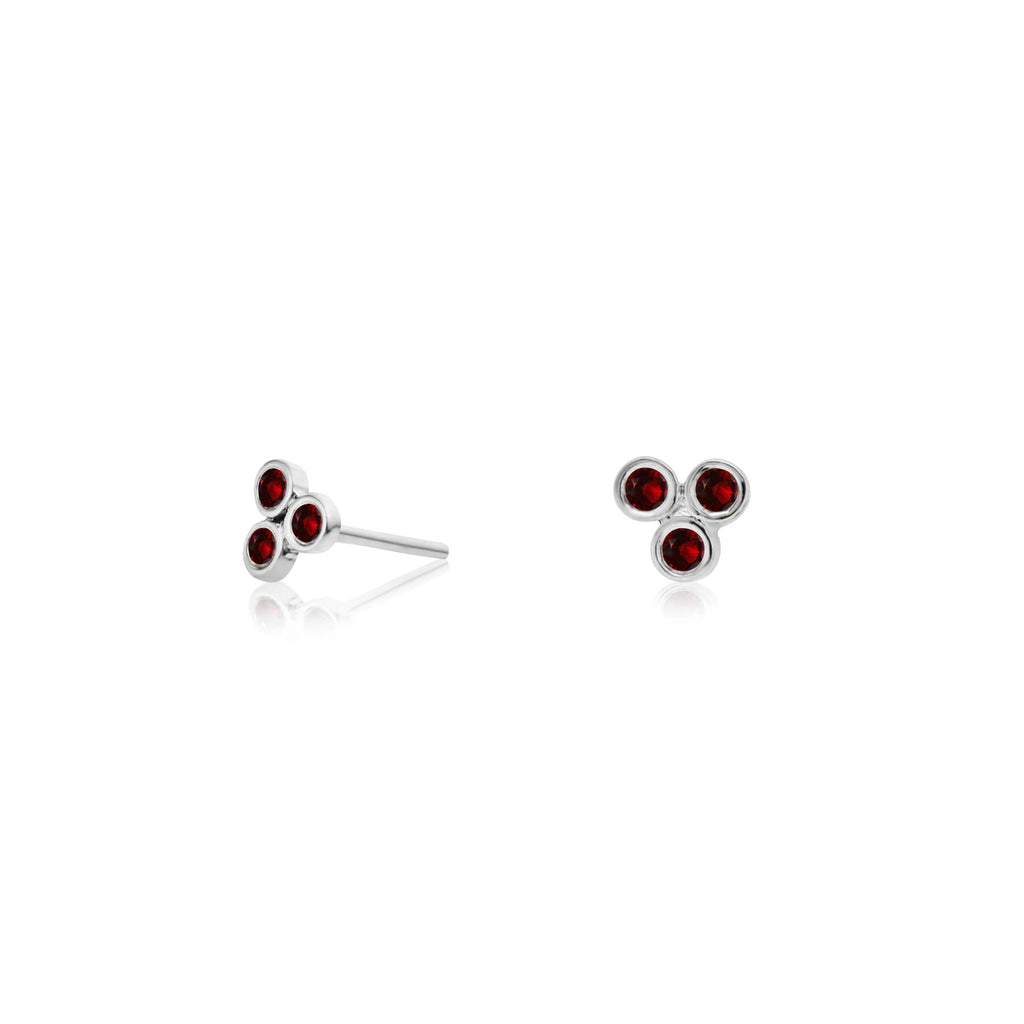 Zia Trio Midnight Silver Studs