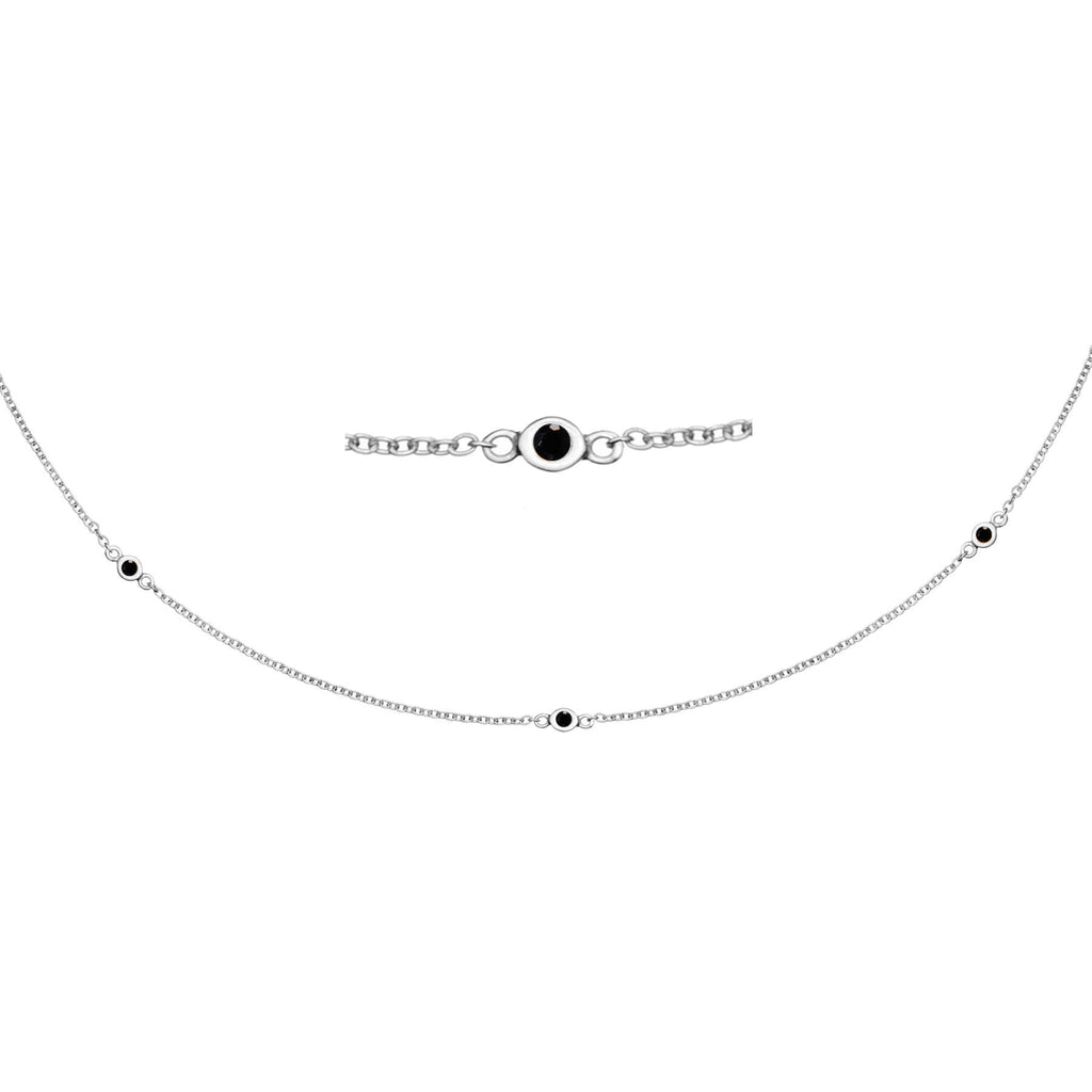 Zia Trio Midnight Silver Necklace