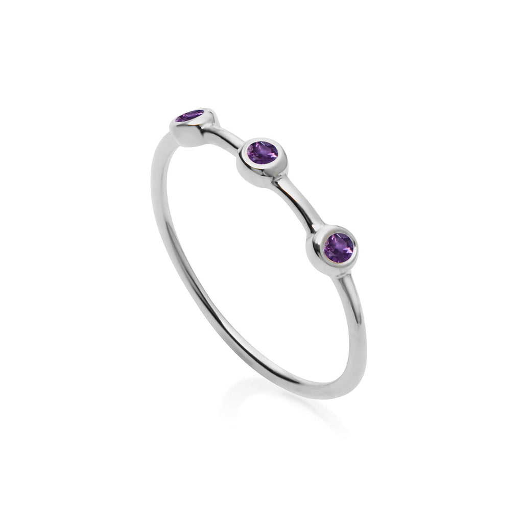 Zia Trio Midnight Silver Ring