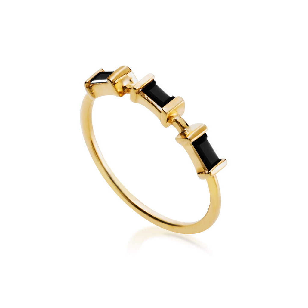 Ria Trio Midnight Gold Ring