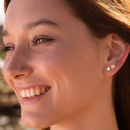 Tiny Four Leaf Clover Studs