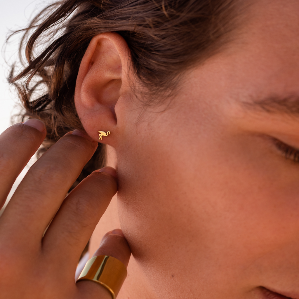 Tiny Flamingo Studs
